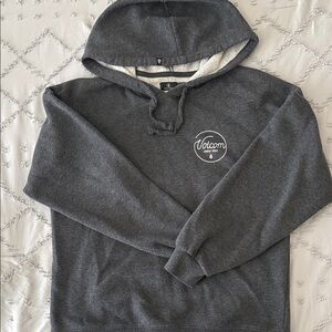 Volcom Dark Charcoal Hooded Pullover Sweatshirt